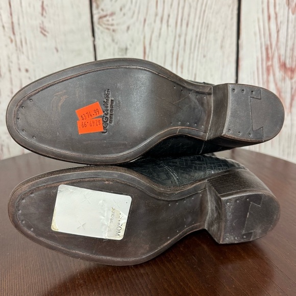 UGG Collection Black Combat Moto Boots Distressed Leather  Sherpa Insole 5.5 EUC - Picture 6 of 17